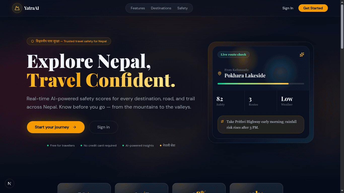 YatraAI Travel Safety screenshot